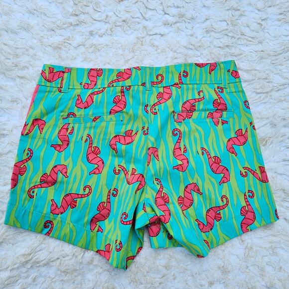 Green Seahorse Shorts Size 4 Stretch Fabric Ocean Beach Print Haley & The Hound - Picture 5 of 5